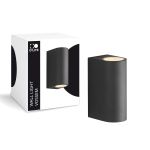 D'Lite Wall Light Vossem Aluminium Black Up & Down| IP54 - Suitable For 2x GU10