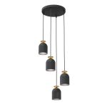 Emibig Pendant Target Steel Black | Suitable for 4x E27 - Max 15W