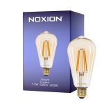 Noxion Lucent LED E27 Edison Filament Amber 7.2W 630lm -  822 Extra Warm White | Dimmable - Replaces 50W
