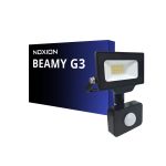 Noxion LED Floodlight Beamy G3.1 Black 10W 1100lm 100D - 830 Warm White | IP44 - Motion and Light Sensor - Symmetrical 