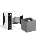D'Lite Wall Light Nova Aluminium Grey Up & Down 4.9W 480lm - 830 Warm White | IP54 - Adjustable Beam Angle