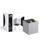 D'Lite Wall Light Nova Aluminium Silver Up & Down 4.9W 480lm - 830 Warm White | IP54 - Adjustable Beam Angle