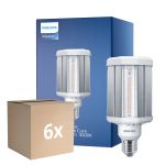 Multipack 6x Philips TrueForce LED E27 HPL Clear 42W 5700lm 360D - 830 Warm White | Replaces 125W