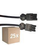 Multipack 25x Noxion GST - Compatible Extension Cable Black - Male + Female - 5m - 3 pole 1,5mm2