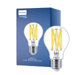 Philips Master LED E27 Pear Filament Clear 10.5W 1521lm - 922-927 Dim To Warm | Best Colour Rendering - Dimmable - Replaces 100W