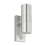 Eglo Wall Light Riga 5 Stainless Steel 2W 250lm - 830 Warm White | IP44 - Motion Sensor