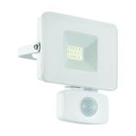 Eglo Wall Light Faedo 3 Aluminium White 10W 1000lm - 850 Cool White | IP44 - Motion Sensor