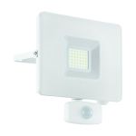 Eglo Wall Light Faedo 3 Aluminium White 31W 3400lm - 850 Cool White | IP44 - Motion Sensor