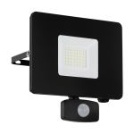 Eglo Wall Light Faedo 3 Aluminium Black 31W 3400lm - 850 Cool White | IP65 - Motion Sensor