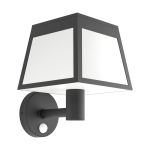 Eglo Wall Light Altilia Solar Black 7W 800lm - 830 Warm White | IP65 - Motion Sensor