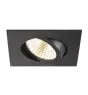 SLV New Tria Universal 68 Spot Aluminium Black Square 8.6W 600lm 38D - 925-930-940 CCT | Cutout 68mm - Best Colour Rendering - Dimmable 