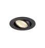 SLV New Tria 68 Spot Aluminium Black Round 7.5W 621lm 38D - 930 Warm White | Cutout 68mm -  Best Colour Rendering - Dimmable 