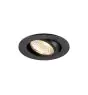SLV New Tria 68 Spot Aluminium Black Round 7.5W 591lm 38D - 927 Extra Warm White | Cutout 68mm -  Best Colour Rendering - Dimmable 