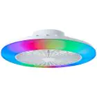 Brilliant Salerno Ceiling Fan Plastic Metal White 36W 4700lm - 830-865 CCT+RGB | 485mm - Remote Control Dimmable