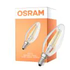Osram Classic LED E14 Candle Filament Clear 5.5W 806lm - 827 Extra Warm White | Dimmable - Replaces 60W