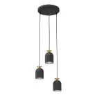 Emibig Pendant Target Steel Black | Suitable for 3x E27 - Max 15W