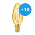 Multipack 10x Osram Vintage 1906 LED E14 Candle Gold 1.5W 120lm - 824 Extra Warm White | Replaces 15W
