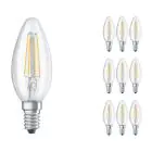 Multipack 10x Osram CLASSIC LED E14 Candle Filament Clear 4W 470lm - 827 Extra Warm White | Replaces 40W
