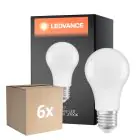 Multipack 6x Ledvance Classic LED E27 Pear Frosted 10W 1055lm - 827 Extra Warm White | Dimmable - Replaces 75W