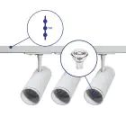 Bright Choice Complete Set 1-Phase Rail 1 Meter White | incl. 3x Spot + GU10 2700K 3W Dimmable + End Cap, Power Connector