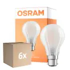 Multipack 6x Osram Classic LED B22d Pear Filament Frosted 11W 1521lm - 865 Daylight | Dimmable - Replaces 100W
