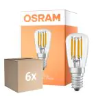 Multipack 6x Osram LED Special E14 Tubular Bulb T26 Filament Clear 2.8W 250lm - 827 Extra Warm White | Dimmable - Replaces 25W
