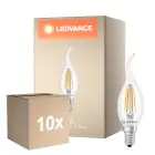 Multipack 10x Ledvance Classic LED E14 Candle Filament Clear 3.4W 470lm - 827 Extra Warm White | Replaces 40W
