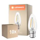 Multipack 10x Ledvance Classic LED B22 Candle Filament Clear 1.8W 250lm - 827 Extra Warm White | Replaces 25W